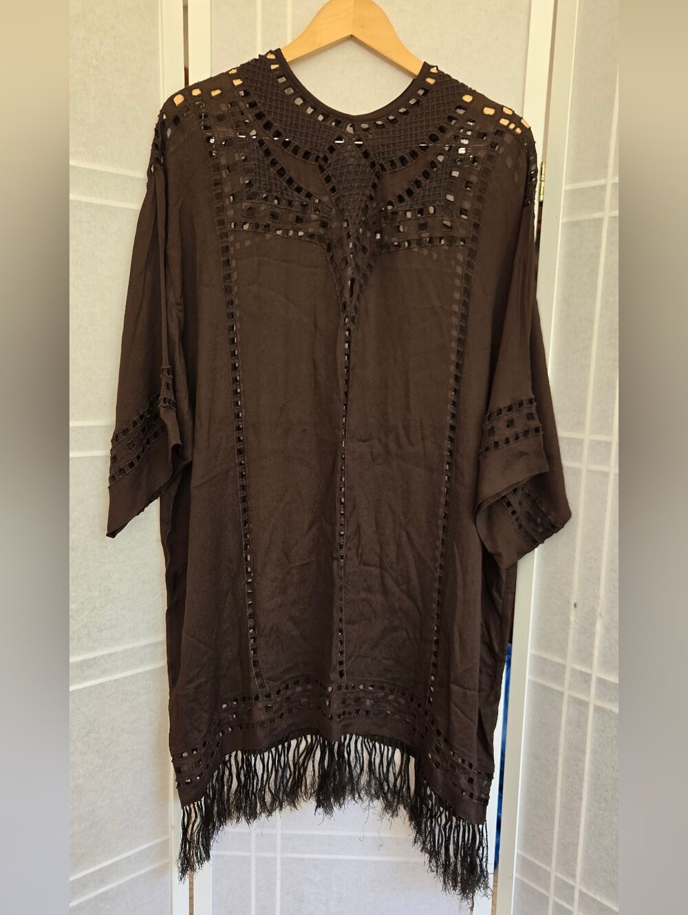 Isabel Marant Brown Viscose Dress With Fringe - Picture 2 of 12